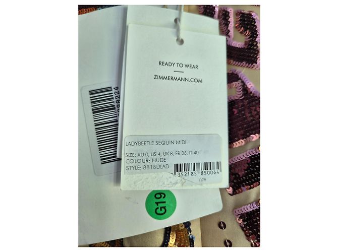 Zimmermann Vestido midi de seda Ladybeetle Sequin Multicolor Beige - vista 9