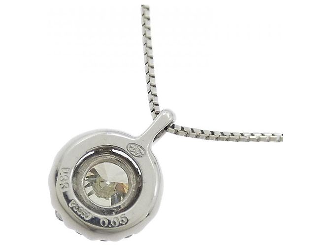 Autre Marque Platin-Diamant-Halskette Silber - Ansicht 4