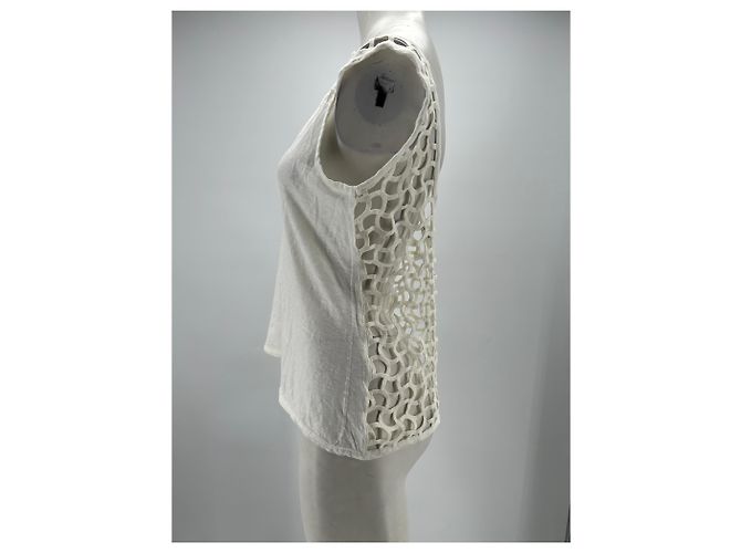 Autre Marque T-shirt bianca con collo all'americana SUNDAY Bianco - vista 3