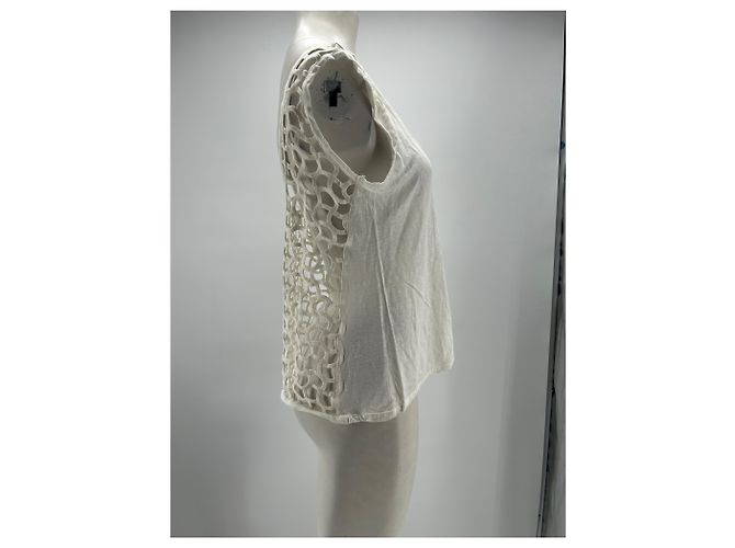 Autre Marque T-shirt bianca con collo all'americana SUNDAY Bianco - vista 4