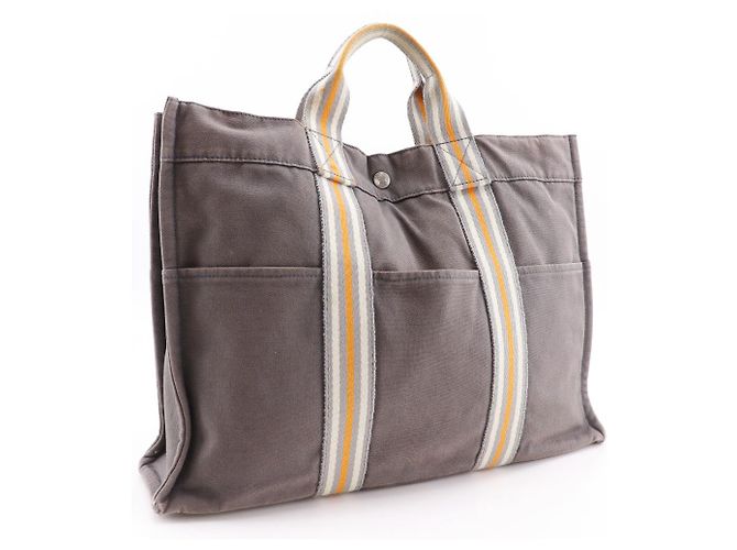 Hermès Fourre Tout MM Baumwoll-Canvas Tote Bag Ginza Limited Braun - Ansicht 3