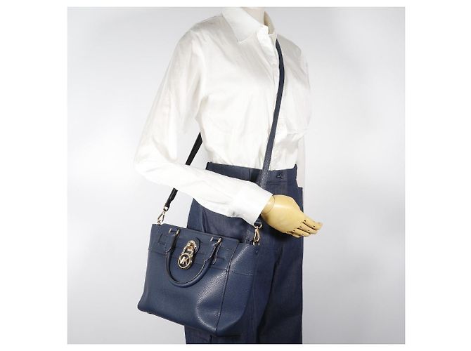 Borsa 2 way in pelle Hamilton di Michael Kors Blu Blu navy - vista 19