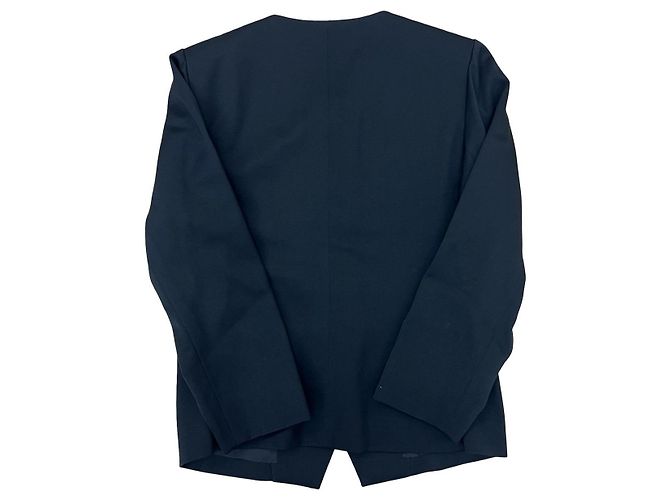 Chaqueta de lana sin cuello bordada Yves Saint Laurent Negro - vista 3