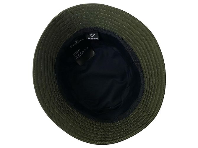 Gorra bucket de algodón y Re-Nylon Prada Verde Caqui - vista 7
