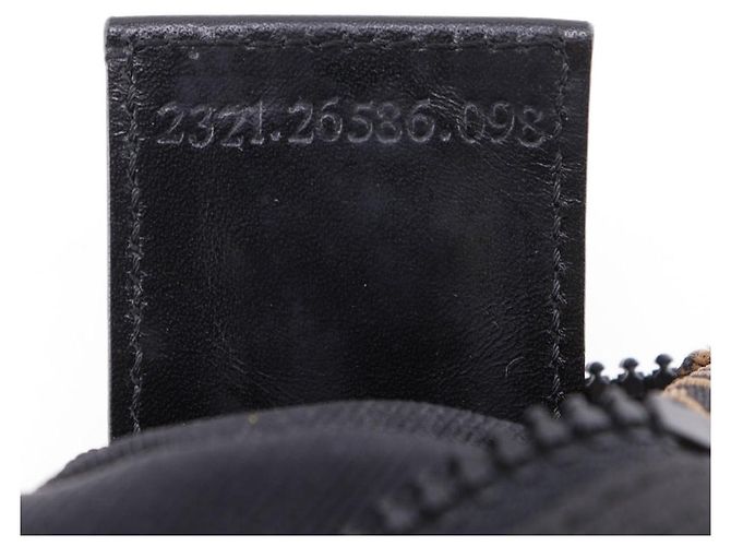 Fendi Logo Nylon Canvas Handtasche Schwarz - Ansicht 18
