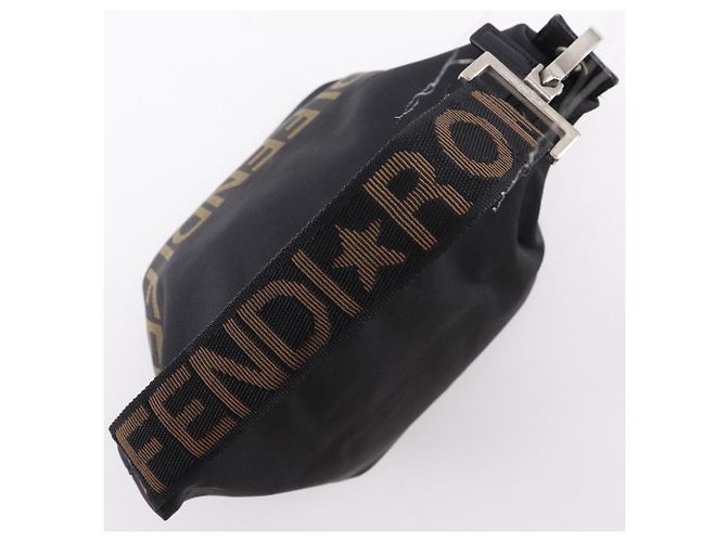 Fendi Logo Nylon Canvas Handtasche Schwarz - Ansicht 5