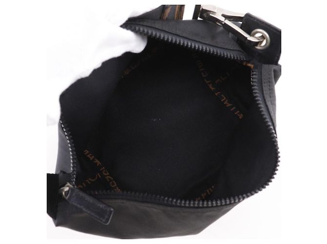 Fendi Logo Nylon Canvas Handtasche Schwarz - Ansicht 6
