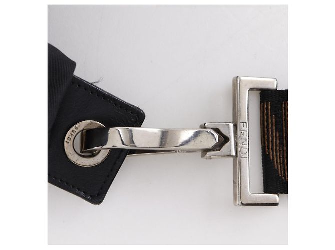 Fendi Logo Nylon Canvas Handtasche Schwarz - Ansicht 9