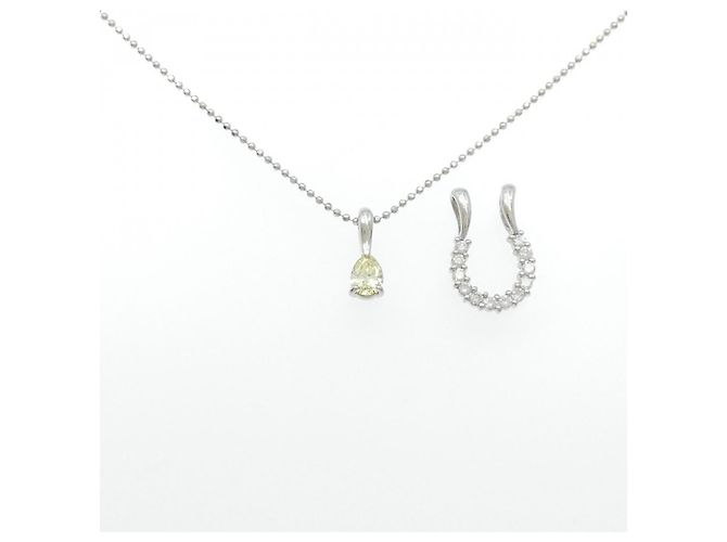 Autre Marque Collana 2way in Diamante PT900 PT850 Argento - vista 6