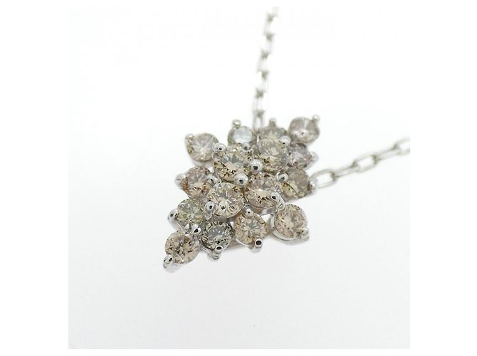 Autre Marque Colar de platina e diamantes Prata - vista 3
