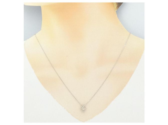 Autre Marque Colar de platina e diamantes Prata - vista 6