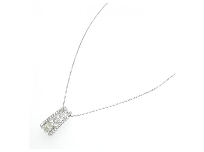 Autre Marque Collana di Diamanti Pt900 Pt850 Argento - vista 2