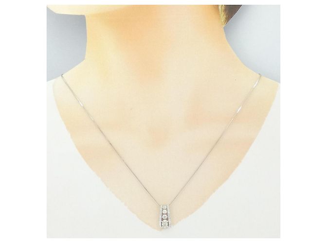 Autre Marque Collana di Diamanti Pt900 Pt850 Argento - vista 6