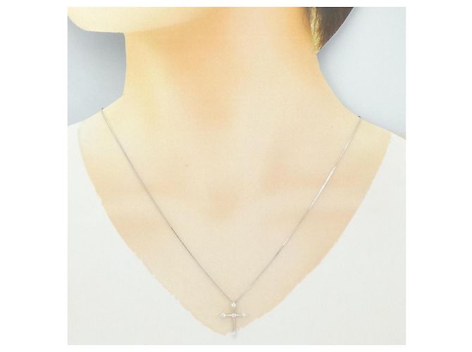 Autre Marque Collana con Croce in Diamanti Au750 D'oro - vista 6
