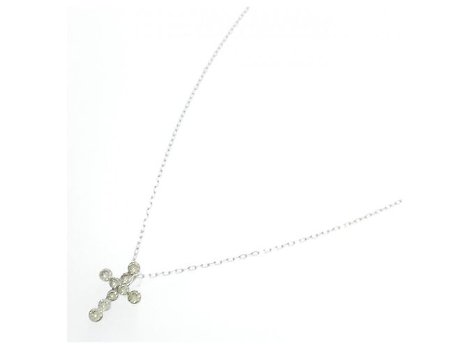 Autre Marque Collana Cross Diamond in Au750 Argento - vista 2