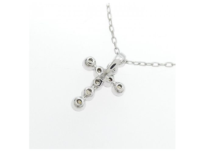 Autre Marque Collana Cross Diamond in Au750 Argento - vista 4