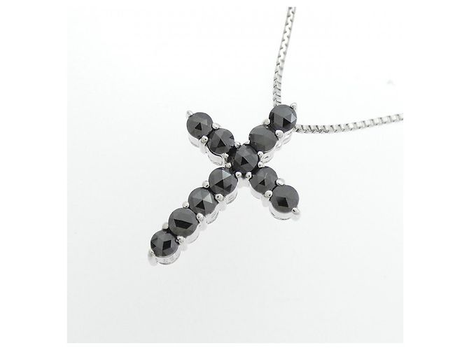 Autre Marque Collana Cross Diamond in Au750 Argento - vista 3