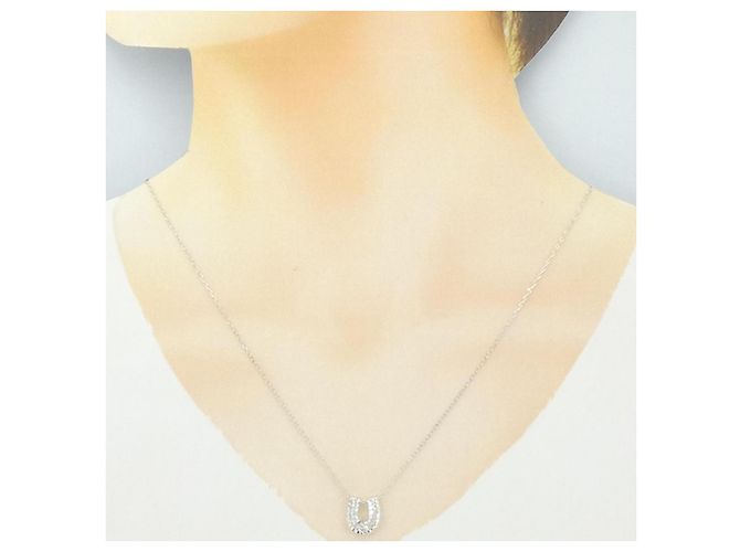 Autre Marque Collana Horseshoe in Diamanti Au750 Argento - vista 6