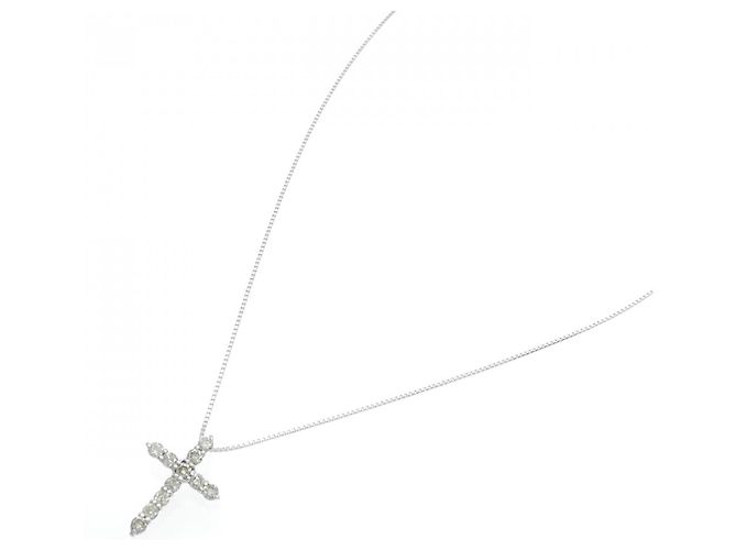 Autre Marque Collana Cross Diamond in Au750 - vista 2