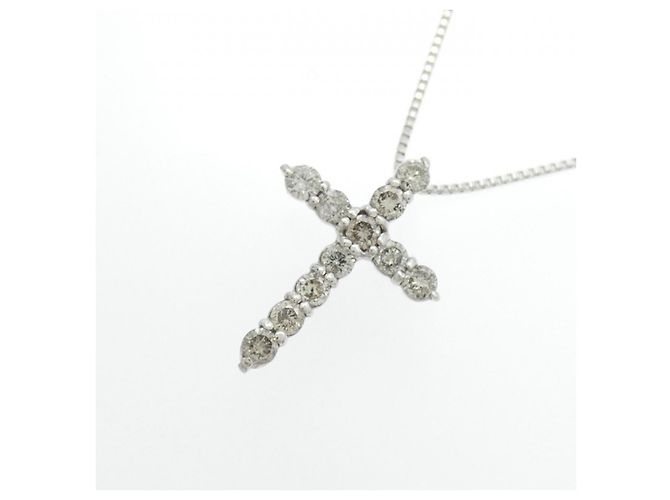 Autre Marque Collana Cross Diamond in Au750 - vista 3