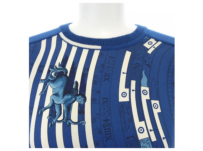 Hermès Top in seta e cashmere Hermes DIES ET HORE 34 Blu Blu navy - vista 5