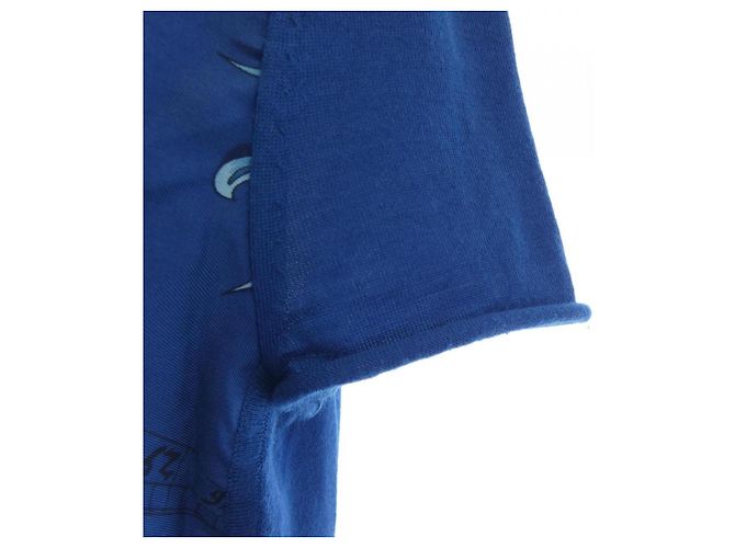 Hermès Top in seta e cashmere Hermes DIES ET HORE 34 Blu Blu navy - vista 6