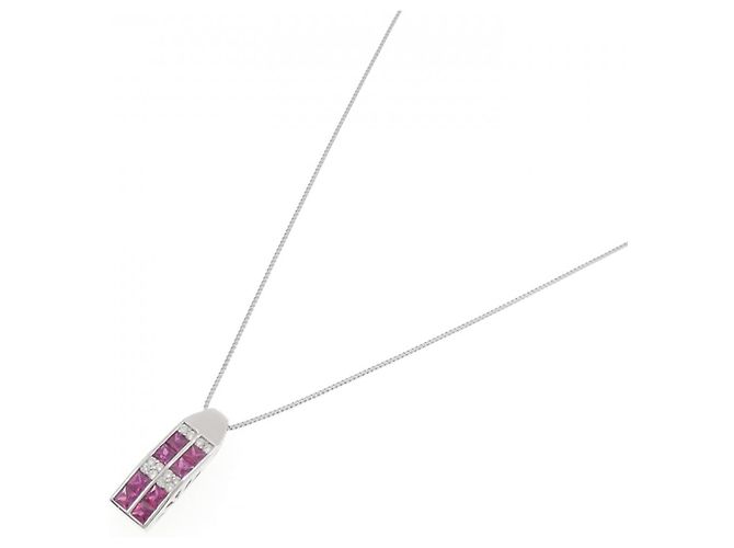 Autre Marque Collana in rubino e diamanti Pt900 Pt850 Rosso - vista 2