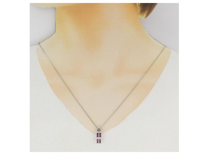 Autre Marque Collana in rubino e diamanti Pt900 Pt850 Rosso - vista 6
