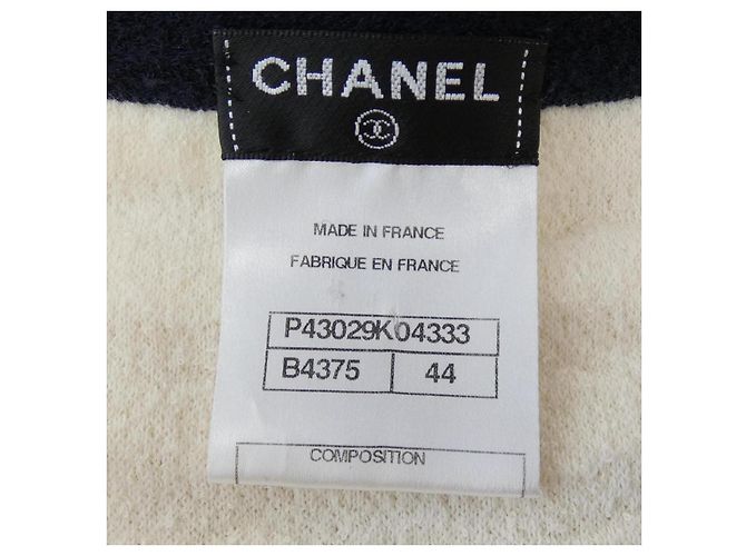 Timeless Chanel Kleid aus Kaschmirmischung Beige Marineblau - Ansicht 4