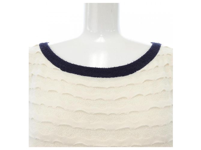 Timeless Chanel Kleid aus Kaschmirmischung Beige Marineblau - Ansicht 5