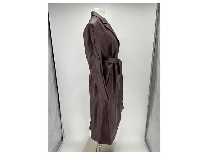 Trench de couro bordeaux Magda Butrym - vista 3