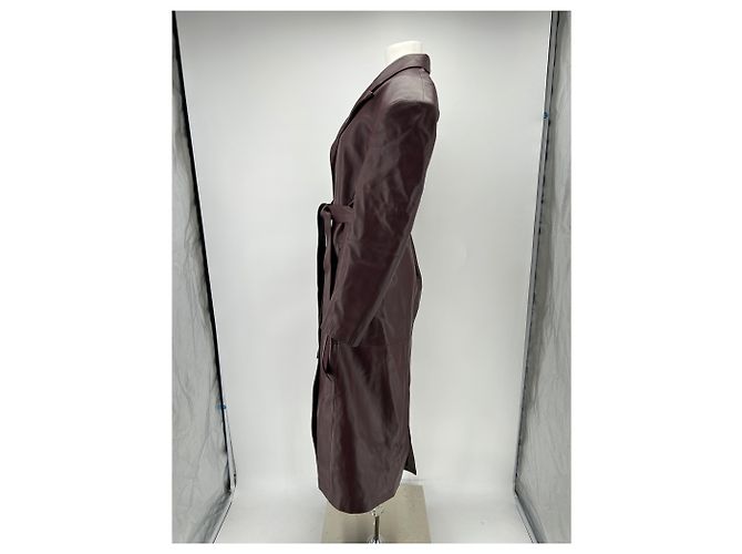Trench de couro bordeaux Magda Butrym - vista 4