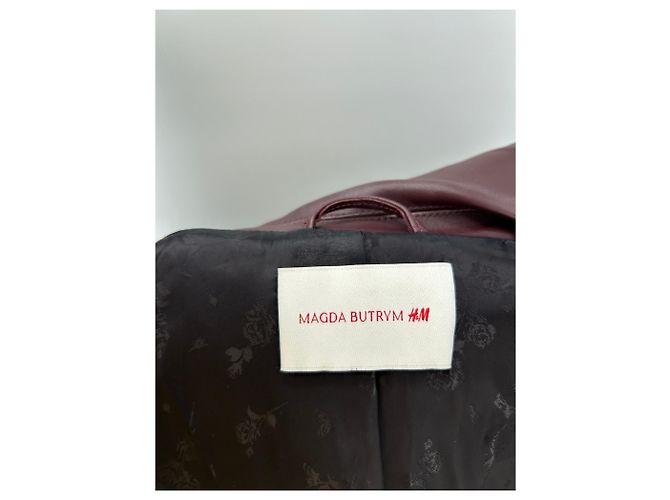 Trench de couro bordeaux Magda Butrym - vista 5