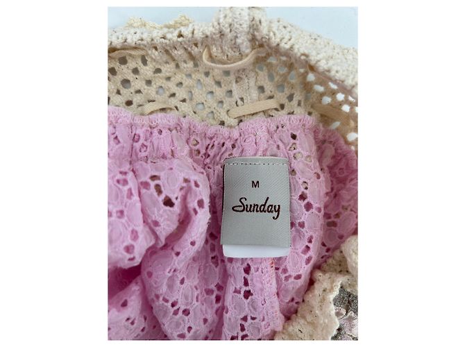 Autre Marque Short transparente creme e rosa - vista 3