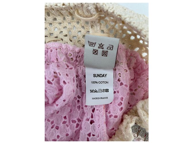 Autre Marque Short transparente creme e rosa - vista 4