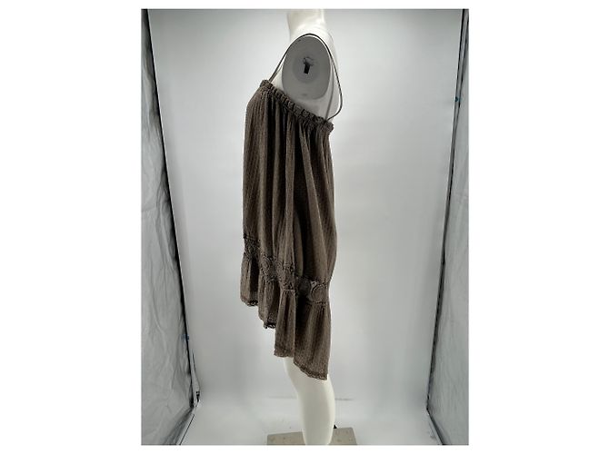 Autre Marque Vestido SUNDAY de algodón marrón Castaño - vista 3