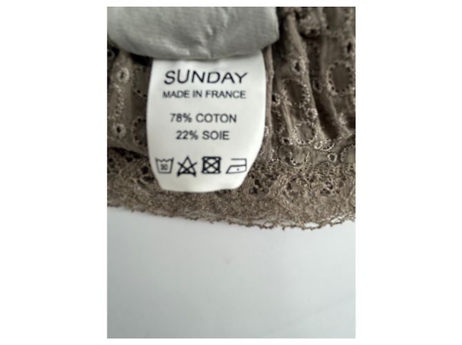 Autre Marque Vestido SUNDAY de algodón marrón Castaño - vista 6
