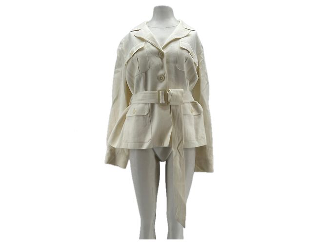 Autre Marque Weiße Jacke mit Gürtel - Ansicht 2