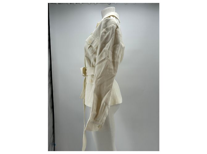 Autre Marque Weiße Jacke mit Gürtel - Ansicht 3