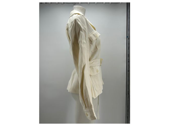 Autre Marque Weiße Jacke mit Gürtel - Ansicht 5