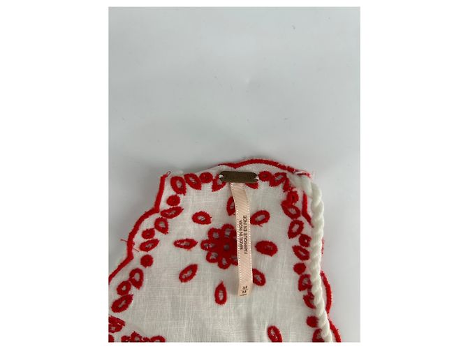 Top de algodón blanco y rojo Free People M - vista 5