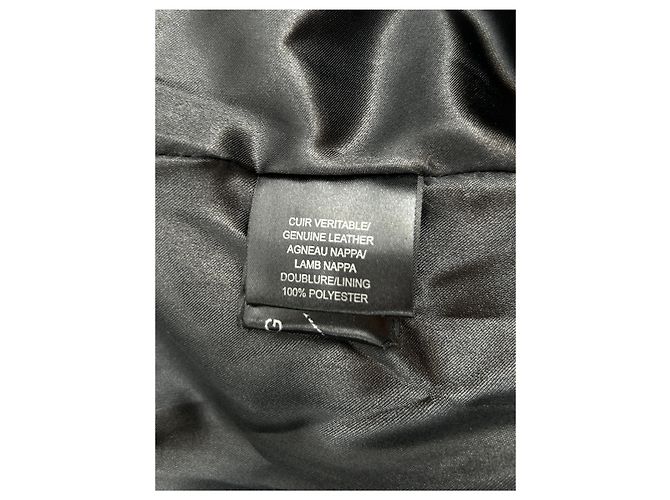 Autre Marque Kurzer Leder Trenchcoat Schwarz - Ansicht 5