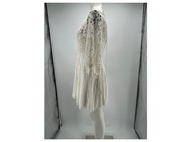 Autre Marque Vestido FP ONE blanco de algodón con cuello en V - vista 3