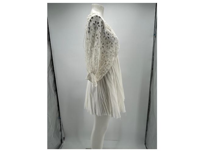 Autre Marque Vestido FP ONE blanco de algodón con cuello en V - vista 4