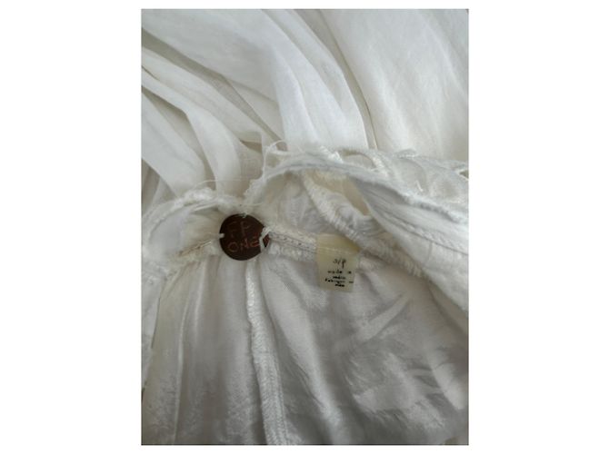 Autre Marque Vestido FP ONE blanco de algodón con cuello en V - vista 6
