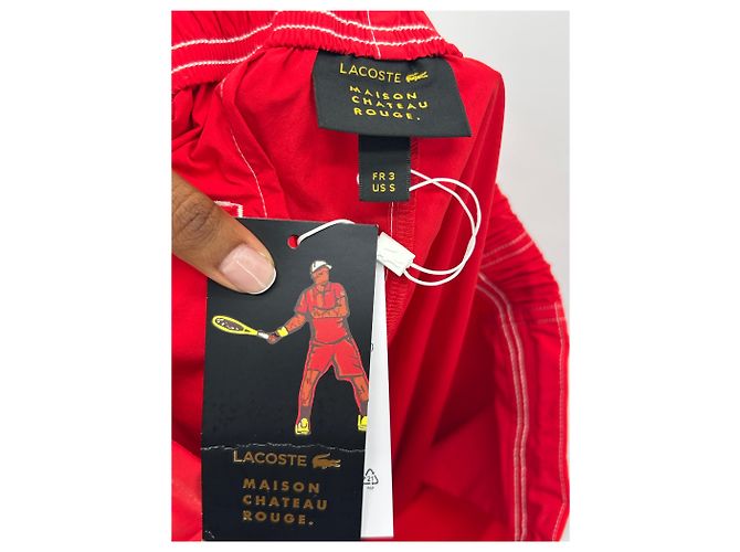 Autre Marque Pantalones rojos Lacoste x Maison Chateau Rouge Roja - vista 4
