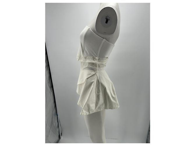 Autre Marque Top bustier con volant BITE bianco in cotone - vista 3