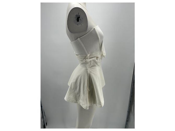Autre Marque Top bustier con volant BITE bianco in cotone - vista 4