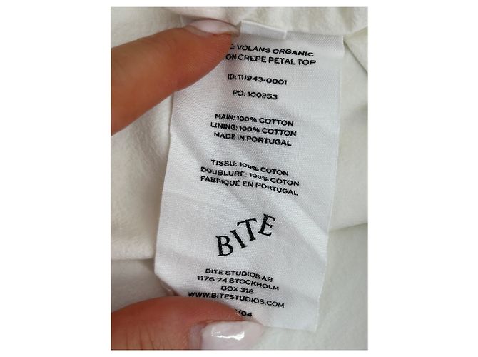 Autre Marque Top bustier con volant BITE bianco in cotone - vista 6