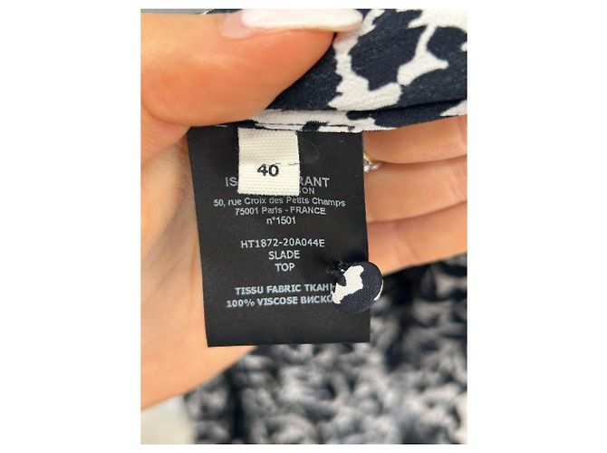 Isabel Marant Etoile Gemusterte Bluse Schwarz Viscose - Ansicht 6